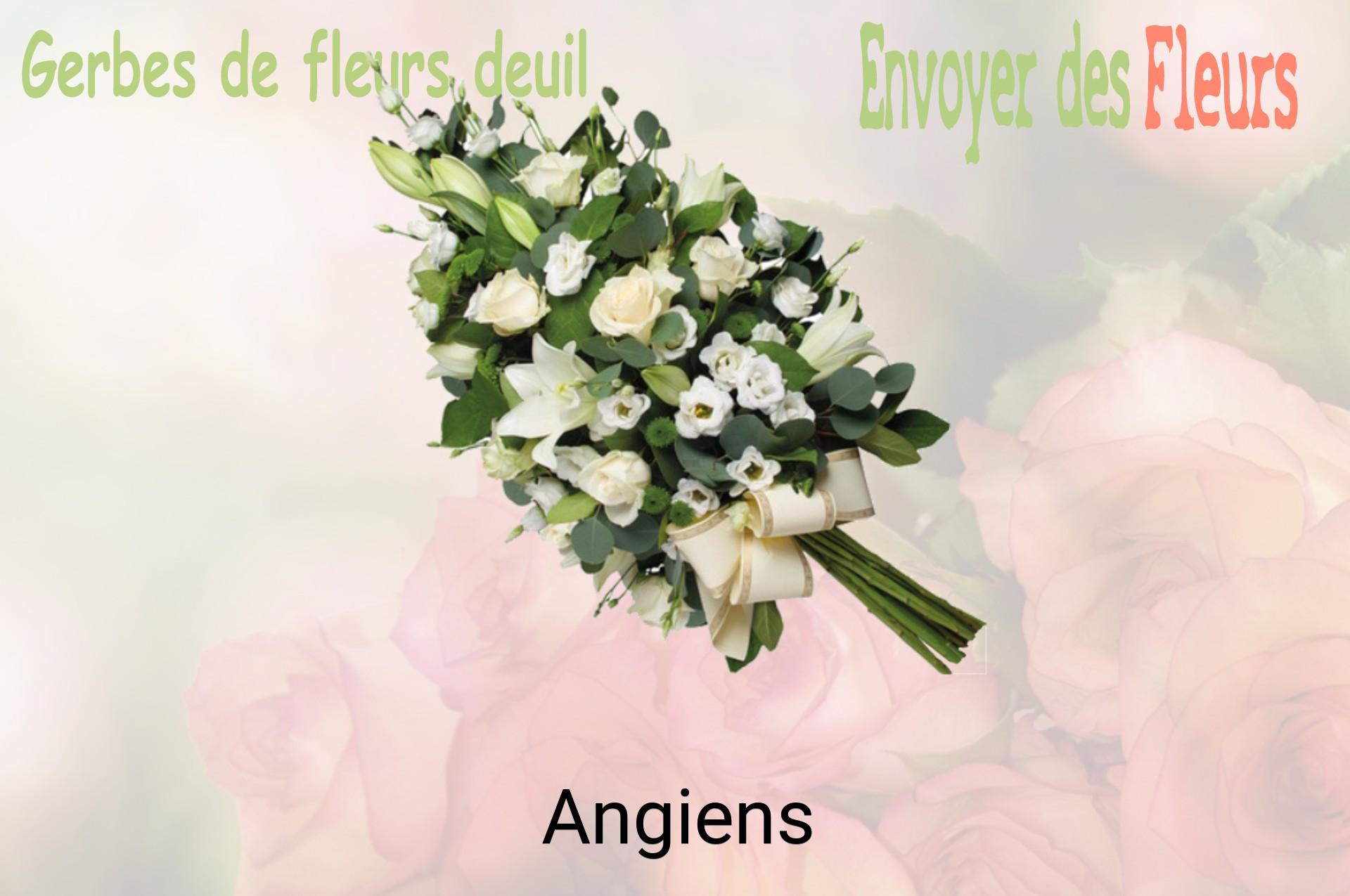 Gerbe de fleurs de deuil livrée à Angiens